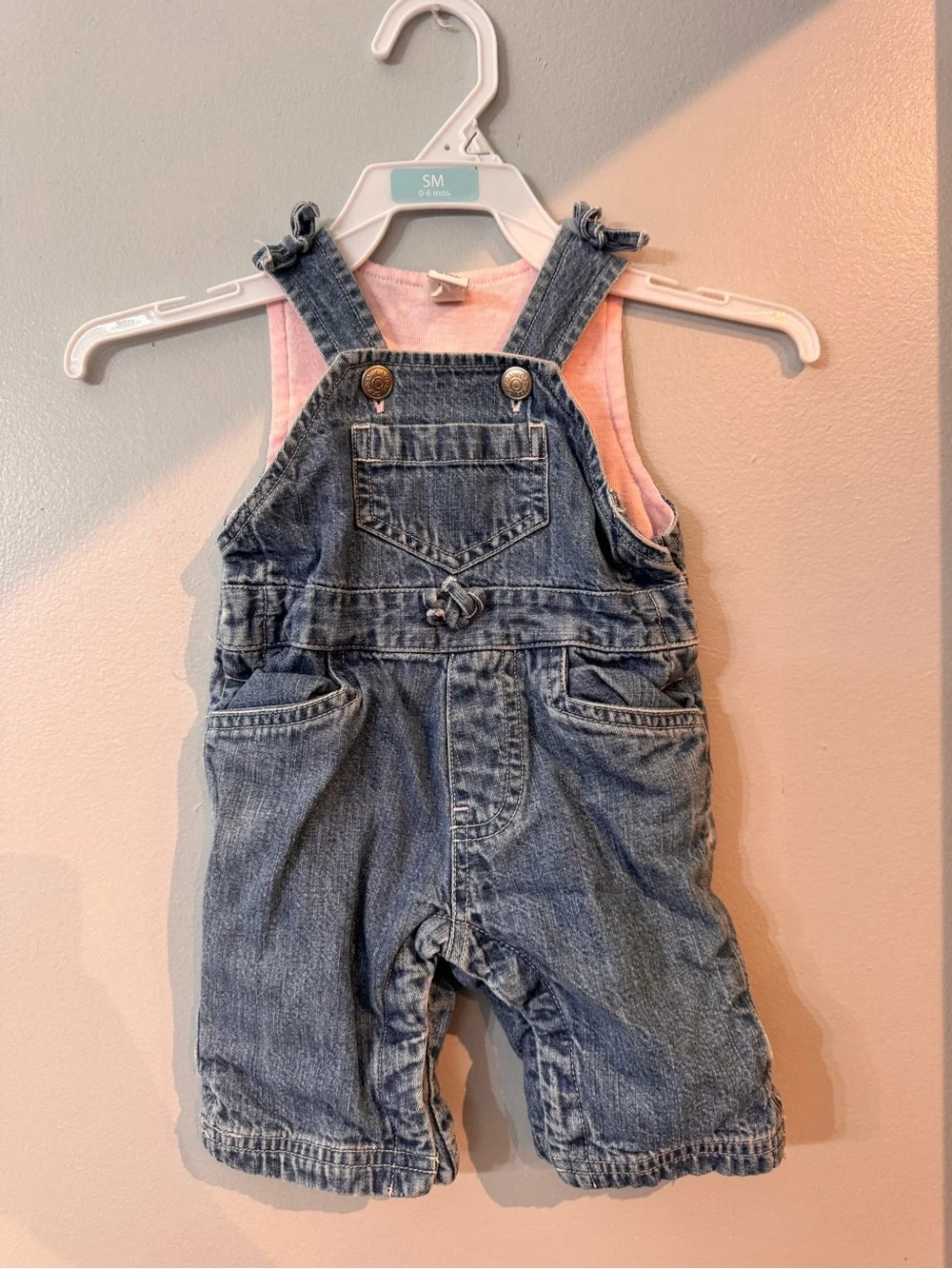 Vintage Baby Gap Overalls with Pink Lining